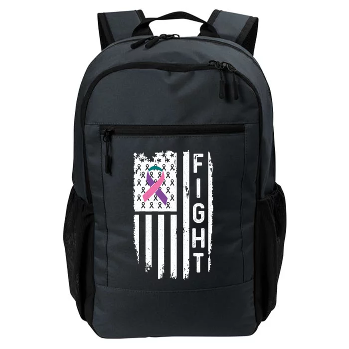 Thyroid Cancer American Flag Awareness Gift Daily Commute Backpack