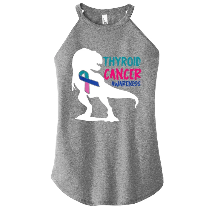 Thyroid Cancer Awareness Cool Tgiftrex Warrior Survivor Fighter Cool Gift Women’s Perfect Tri Rocker Tank