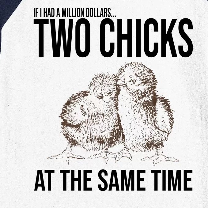 Two Chicks At The Same Time Funny Baseball Sleeve Shirt