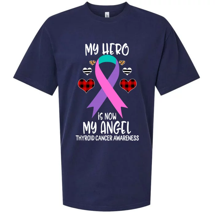 Thyroid Cancer Awareness Remembrance Hero Is Now My Angel Gift Sueded Cloud Jersey T-Shirt