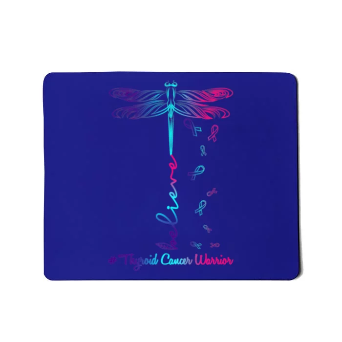 Thyroid Cancer Awareness Warrior Dragonfly Believe Hope Gift Mousepad