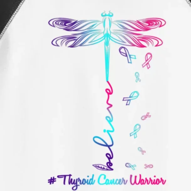 Thyroid Cancer Awareness Warrior Dragonfly Believe Hope Gift Toddler Fine Jersey T-Shirt