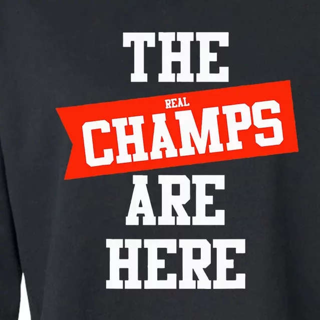 The Champs Are Here Fantasy Winner Cropped Pullover Crew