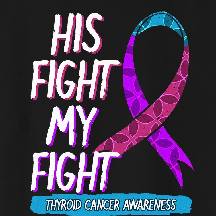 Thyroid Cancer Awareness Ribbon Endocrinologist Gift Idea Women's Crop Top Tee