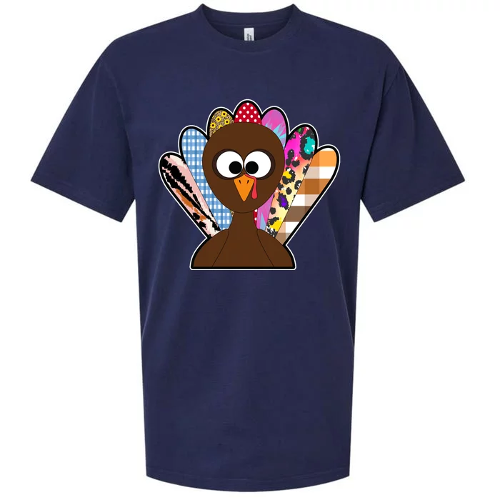 Turkey Colorful Abstract Thanksgiving Sueded Cloud Jersey T-Shirt