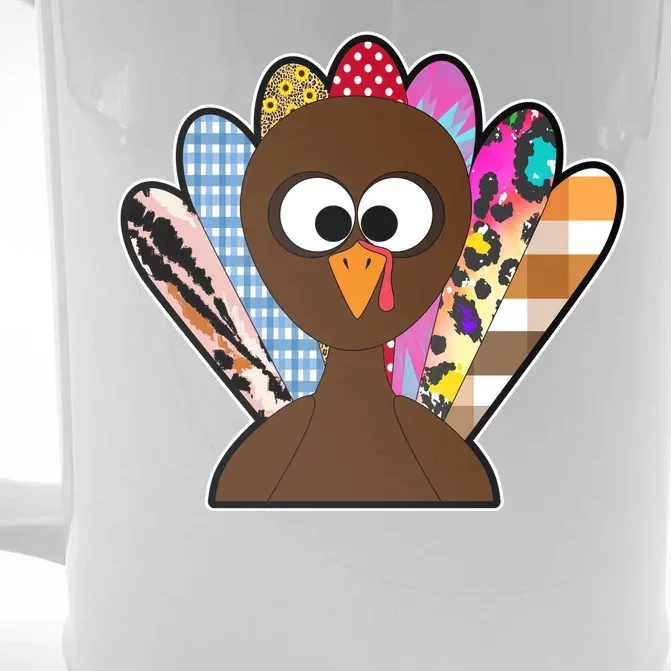 Turkey Colorful Abstract Thanksgiving Front & Back Beer Stein