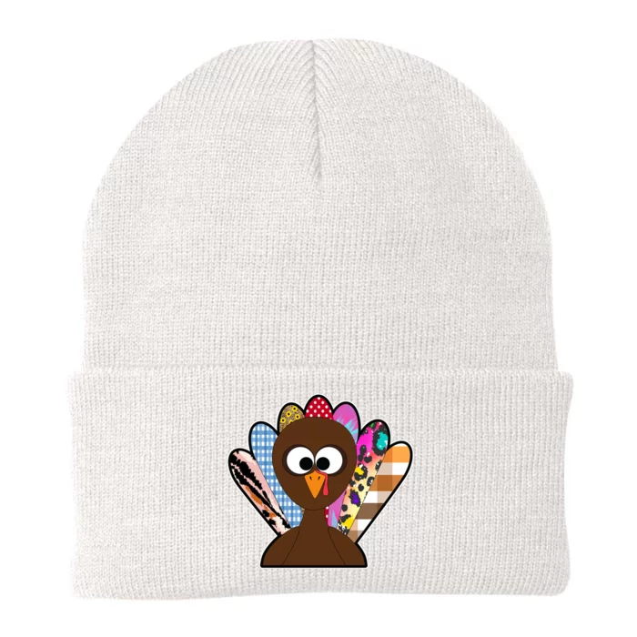 Turkey Colorful Abstract Thanksgiving Knit Cap Winter Beanie