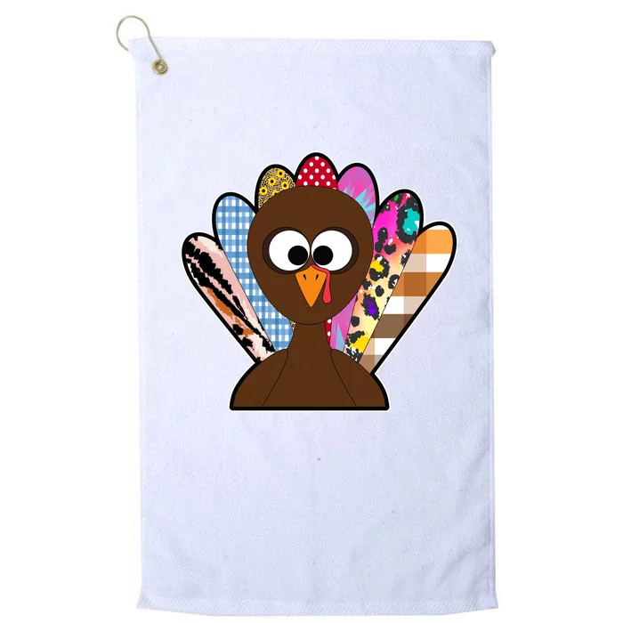 Turkey Colorful Abstract Thanksgiving Platinum Collection Golf Towel