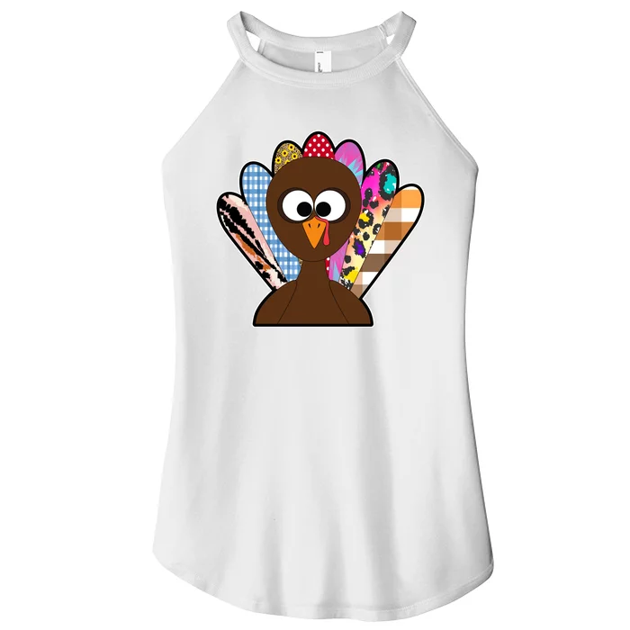 Turkey Colorful Abstract Thanksgiving Women’s Perfect Tri Rocker Tank