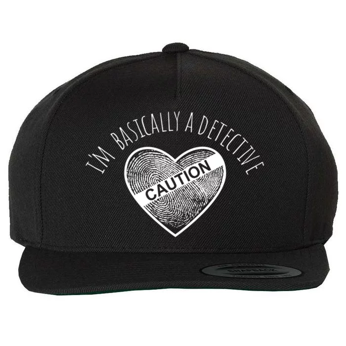 True Crime Basically Detective Addict Lover Podcast Junkie Gift Wool Snapback Cap