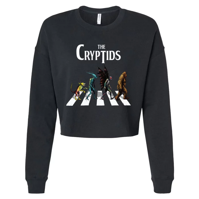 The Cryptids Bigfoot Mothman Wendigo Chupacabra Creatures Cropped Pullover Crew