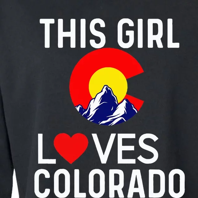 This Girl Loves Colorado DenverLoves CO Souvenir Mountain Cropped Pullover Crew