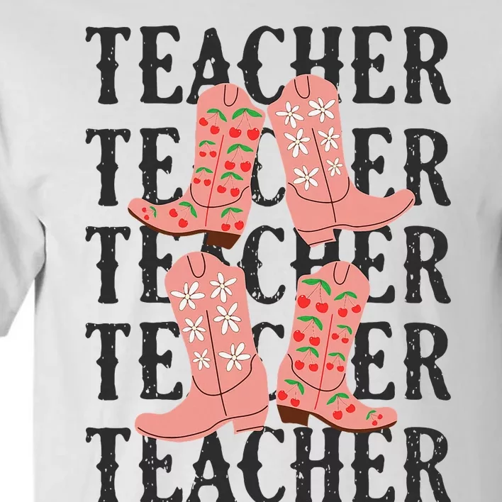 Teacher Cute Boho Cowgirl Boots Wild West Cowboy Rodeo Tall T-Shirt