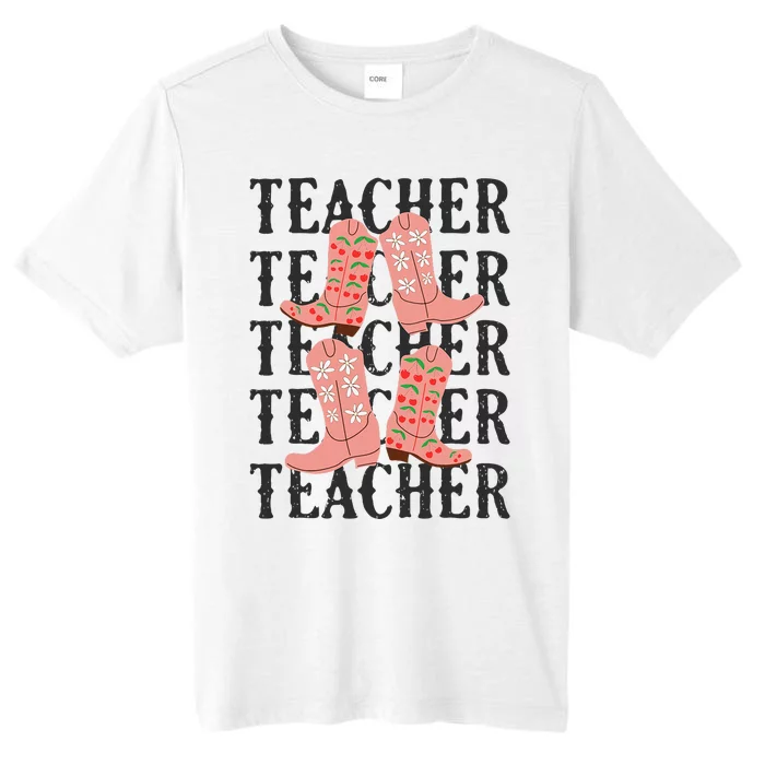 Teacher Cute Boho Cowgirl Boots Wild West Cowboy Rodeo ChromaSoft Performance T-Shirt