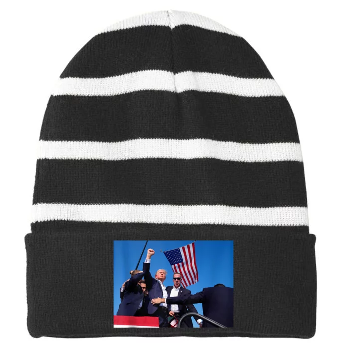 They CanT Bring Me Down Striped Beanie with Solid Band