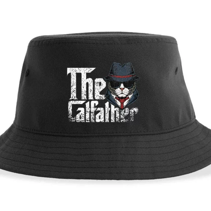 The Catfather Best Birthday Cat Dad Fathersday Sustainable Bucket Hat