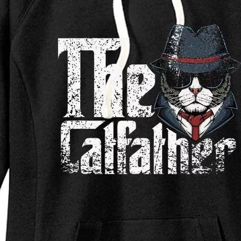 The Catfather Best Birthday Cat Dad Fathersday Women's Fleece Hoodie