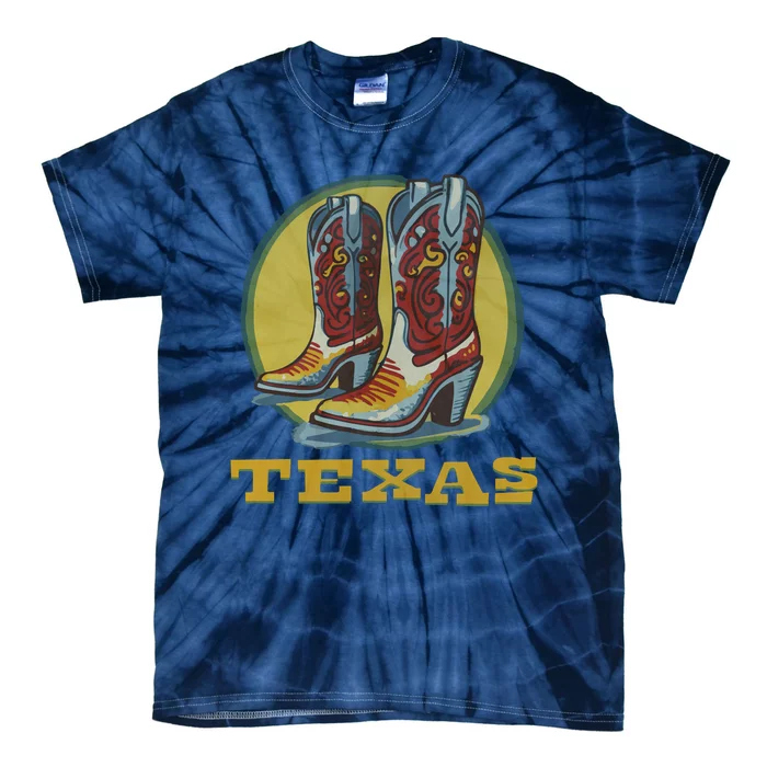 Texas Cowboy BootsVintage Tie-Dye T-Shirt