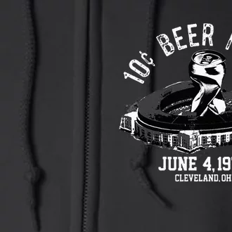 Ten Cent Beer Night Cleveland Cle Baseball Full Zip Hoodie