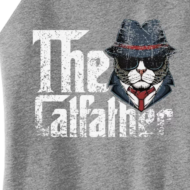 The Catfather Best Birthday Cat Dad Fathersday Funny Gift Women’s Perfect Tri Rocker Tank