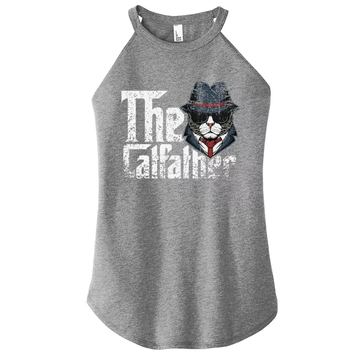 The Catfather Best Birthday Cat Dad Fathersday Funny Gift Women’s Perfect Tri Rocker Tank