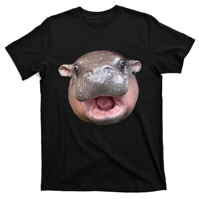 The Cute Baby Hippo Face Moo Deng Bouncy Pig Gift T-Shirt