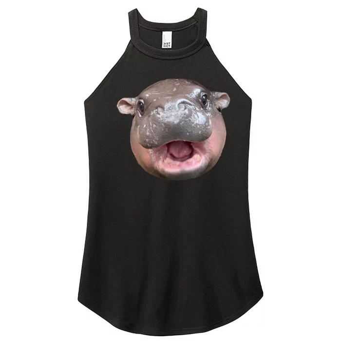 The Cute Baby Hippo Face Moo Deng Bouncy Pig Gift Women’s Perfect Tri Rocker Tank