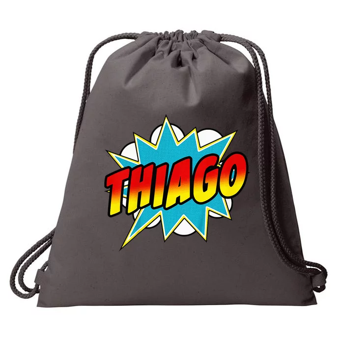 Thiago Comic Book Superhero Name Drawstring Bag