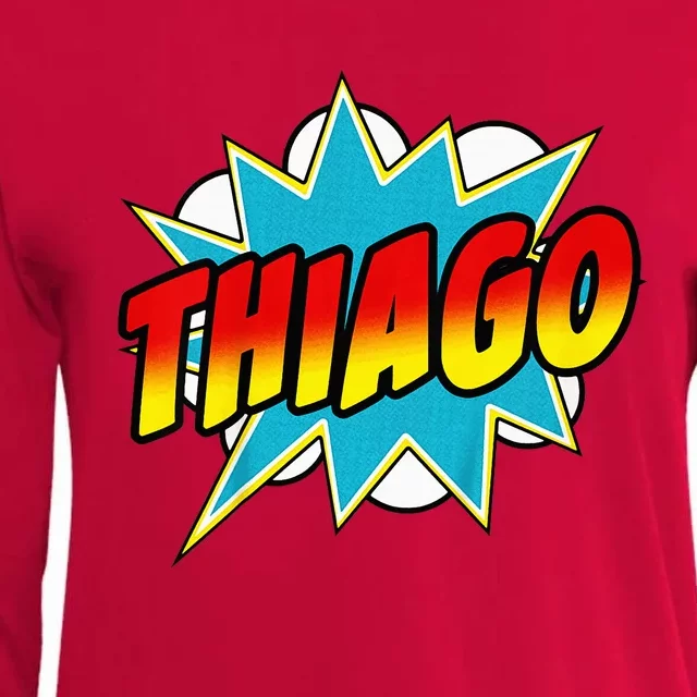 Thiago Comic Book Superhero Name Womens Cotton Relaxed Long Sleeve T-Shirt