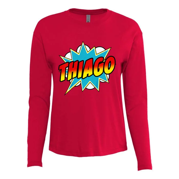 Thiago Comic Book Superhero Name Womens Cotton Relaxed Long Sleeve T-Shirt