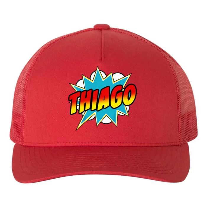 Thiago Comic Book Superhero Name Yupoong Adult 5-Panel Trucker Hat