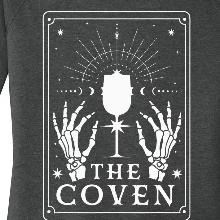 The Coven Bride Skeleton Hand Gothic Wedding Bachelorette Women's Perfect Tri Tunic Long Sleeve Shirt