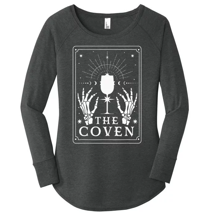 The Coven Bride Skeleton Hand Gothic Wedding Bachelorette Women's Perfect Tri Tunic Long Sleeve Shirt