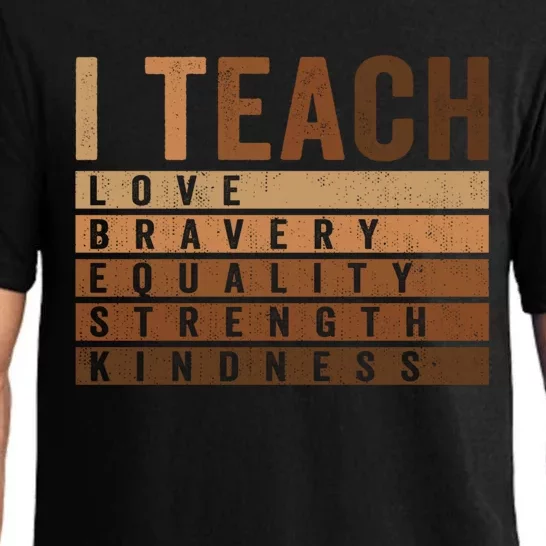 Teacher Celebrate Bhm Juneteenth I Teach Black History Great Gift Pajama Set