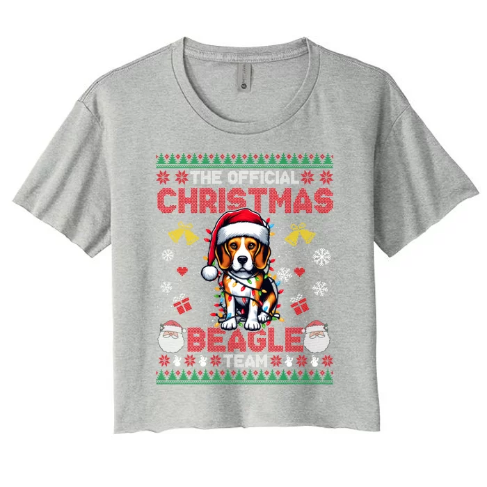 The Christmas Beagle Team Ugly Xmas Dog Funny Gift Women's Crop Top Tee