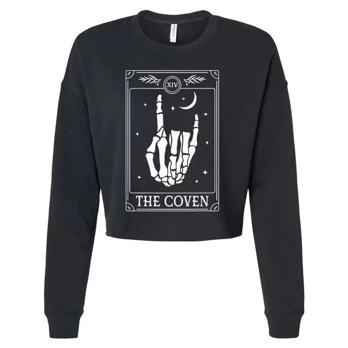 The Coven Bride Skeleton Hand Gothic Wedding Bachelorette Cropped Pullover Crew