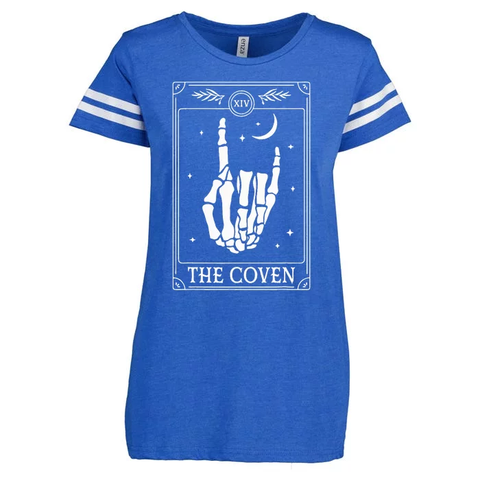 The Coven Bride Skeleton Hand Gothic Wedding Bachelorette Enza Ladies Jersey Football T-Shirt