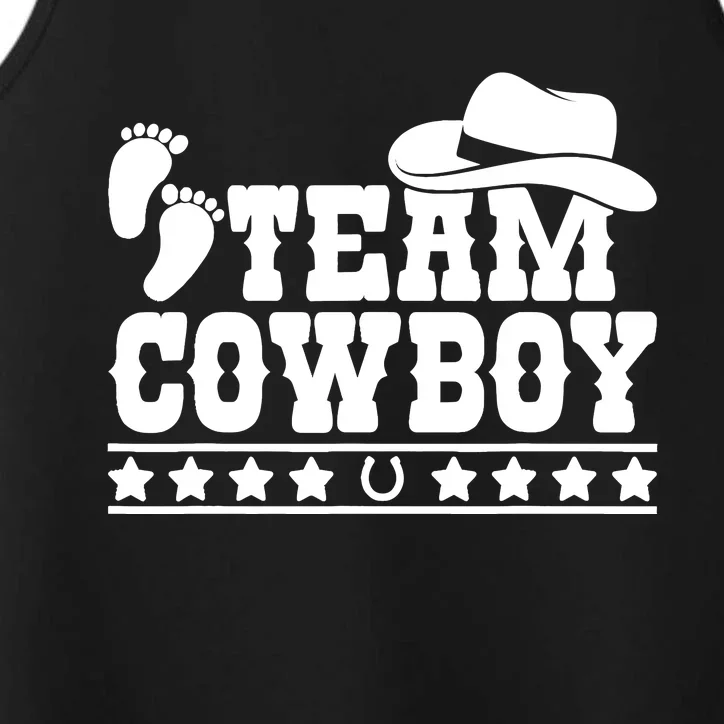 Team Cowboy Baby Gender Reveal Outfit Team Boy Gender Reveal Performance Tank