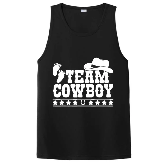 Team Cowboy Baby Gender Reveal Outfit Team Boy Gender Reveal Performance Tank