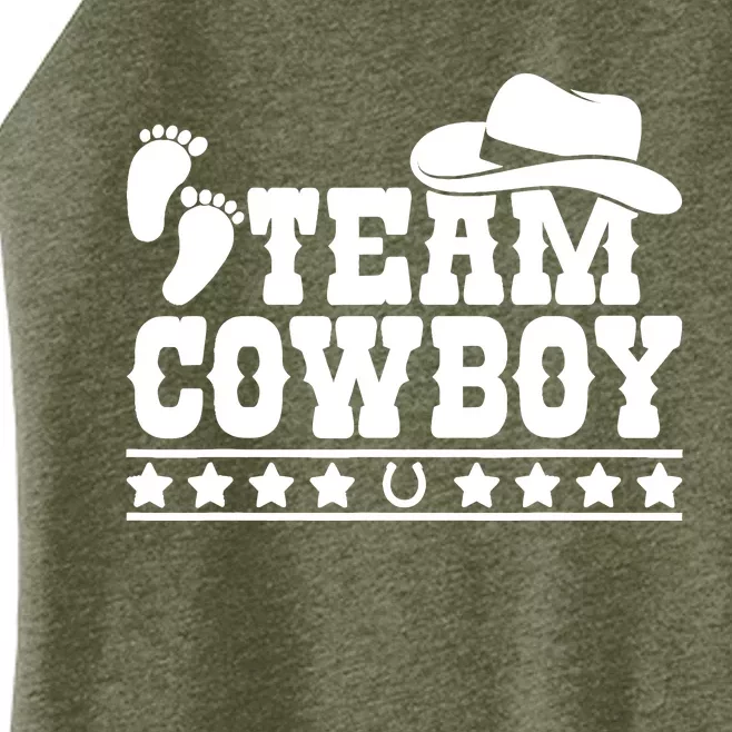 Team Cowboy Baby Gender Reveal Outfit Team Boy Gender Reveal Women’s Perfect Tri Rocker Tank