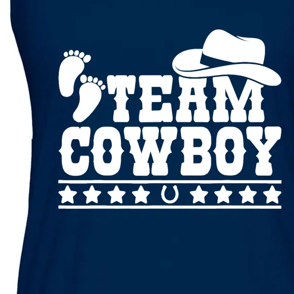 Team Cowboy Baby Gender Reveal Outfit Team Boy Gender Reveal Ladies Essential Flowy Tank