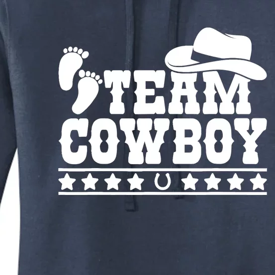 Team Cowboy Baby Gender Reveal Outfit Team Boy Gender Reveal Women's Pullover Hoodie