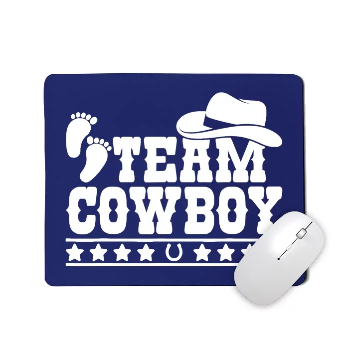 Team Cowboy Baby Gender Reveal Outfit Team Boy Gender Reveal Mousepad