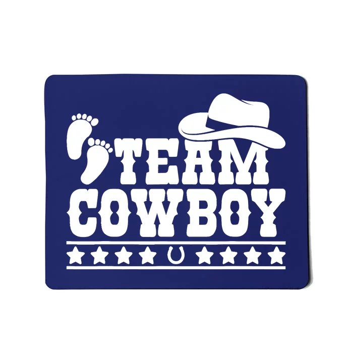 Team Cowboy Baby Gender Reveal Outfit Team Boy Gender Reveal Mousepad