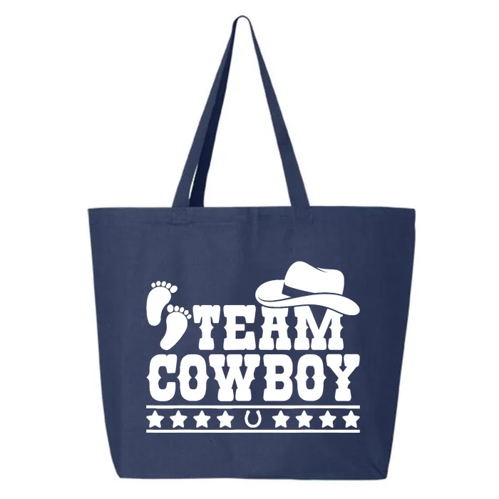 Team Cowboy Baby Gender Reveal Outfit Team Boy Gender Reveal 25L Jumbo Tote