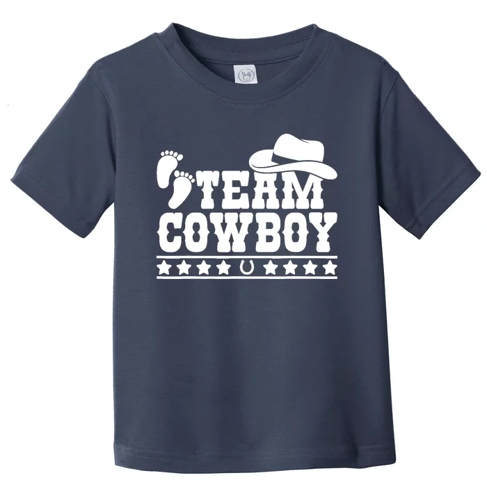 Team Cowboy Baby Gender Reveal Outfit Team Boy Gender Reveal Toddler T-Shirt