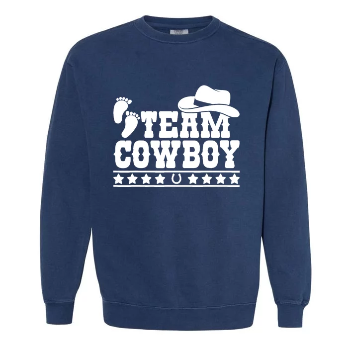 Team Cowboy Baby Gender Reveal Outfit Team Boy Gender Reveal Garment-Dyed Sweatshirt