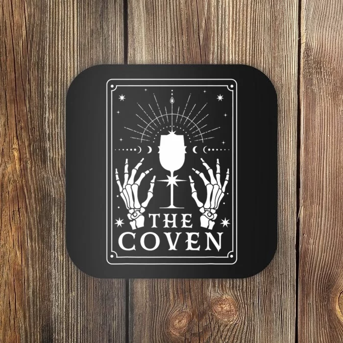 The Coven Bride Skeleton Hand Gothic Wedding Bachelorette Coaster