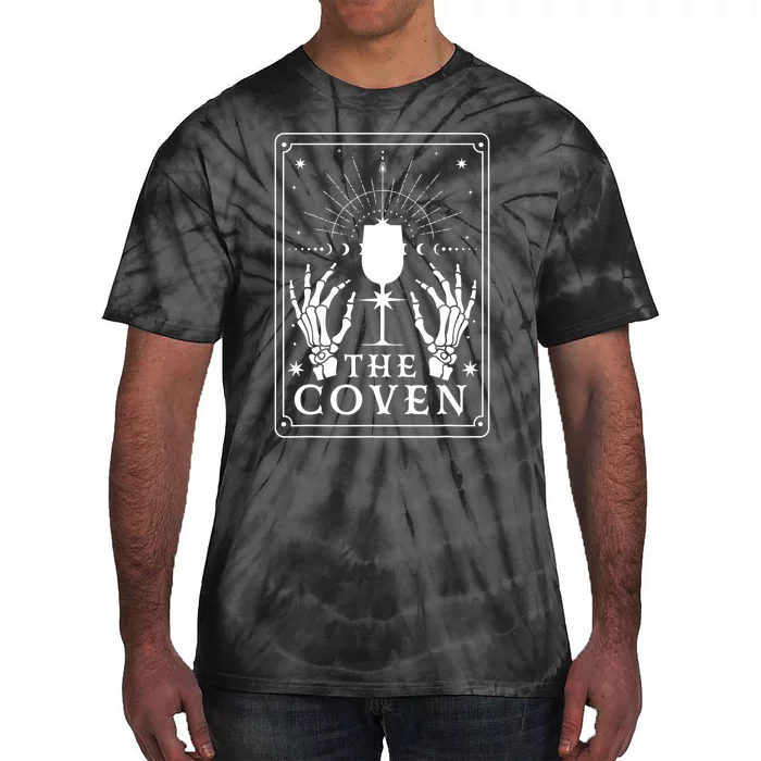 The Coven Bride Skeleton Hand Gothic Wedding Bachelorette Tie-Dye T-Shirt