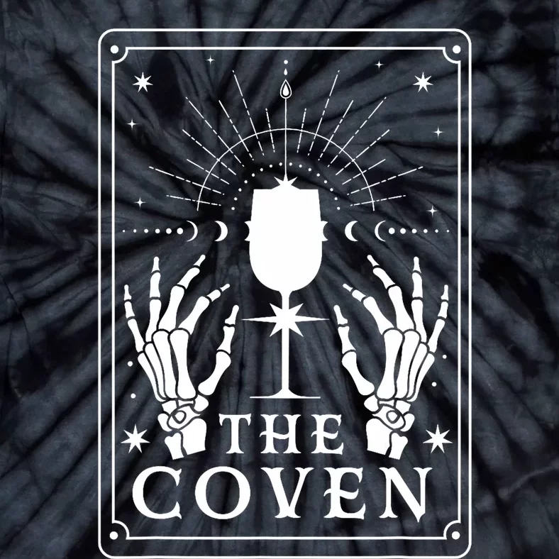 The Coven Bride Skeleton Hand Gothic Wedding Bachelorette Tie-Dye T-Shirt